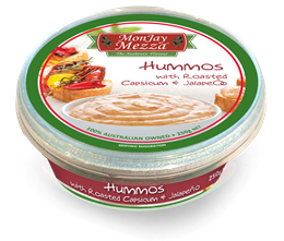 Picture of  HUMMOS WITH ROASTED CAPSICUM & JALAPENO DIP 250G